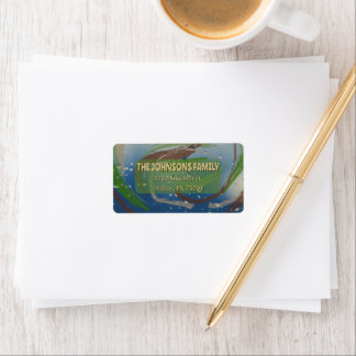 Earthy Green, Brown & Beige Return Address Label Adressaufkleber