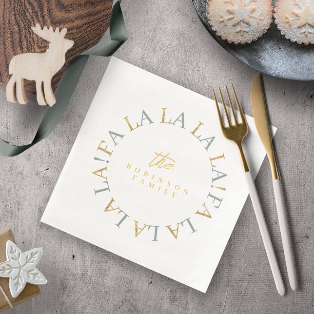 Earthy Green Gold Fa La ID1009 Serviette (Von Creator hochgeladen)