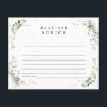 Earthy Greenery Watercolor Wedding Advice Card<br><div class="desc">Diese elegante und einfache Karte schmückt das schöne und zarte Aquarell. Das ist Teil meiner Sammlung "Earthy Greenery".</div>