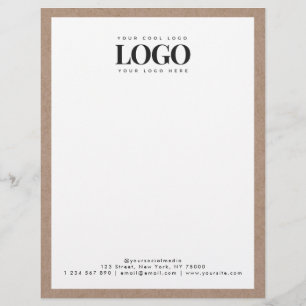 Earthy Kraft den Text für das Rectangle-Logo hinzu Briefbogen