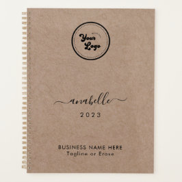 Earthy Kraft Style Name Year Custom Business Logo Planer