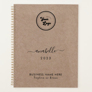 Earthy Kraft Style Name Year Custom Business Logo Planer