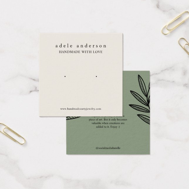 Earthy Leaf Juwelier Stud Earring Display Card (Büro)