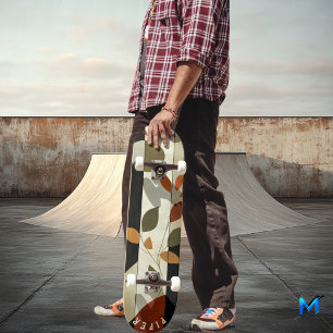 Earthy Leaf Skateboard - Boho Minimalist Natürlich