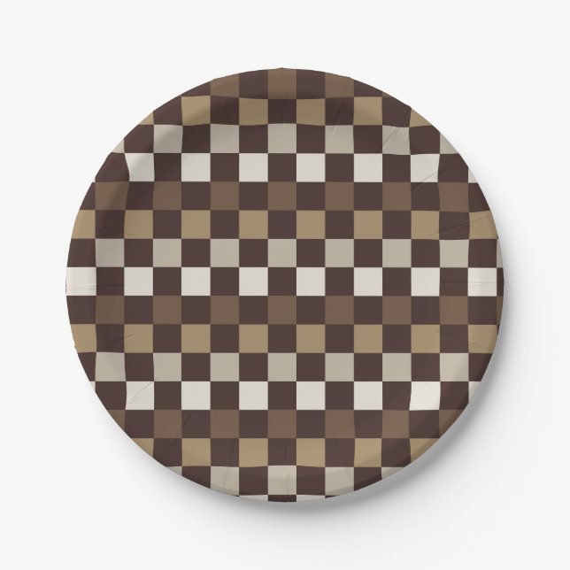 Earthy minerals checkerboard pattern pappteller (Vorderseite)