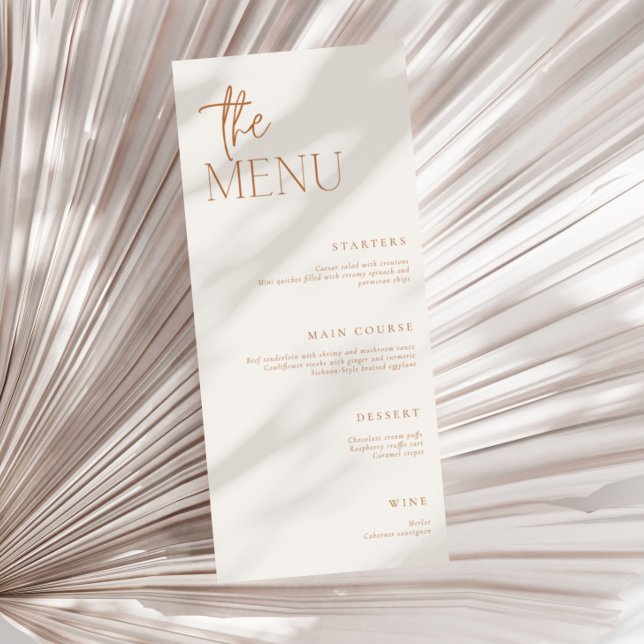 Earthy Minimal Menu Menükarte (Von Creator hochgeladen)