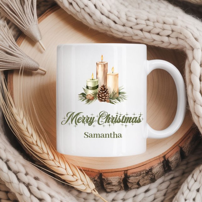 Earthy Neutral Christmas Mug Personalized Gift Kaffeetasse (Earthy Neutral Christmas Mug Personalized Gift)