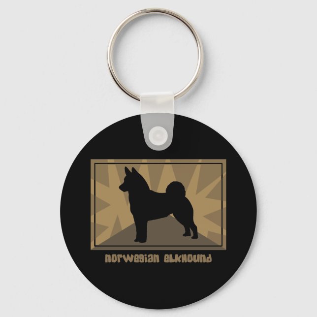 Earthy Norwegisch Elkhound Schlüsselanhänger (Vorderseite)