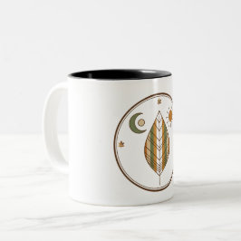 Earthy Ochre Brown Moss Green Coffee Cup Zweifarbige Tasse