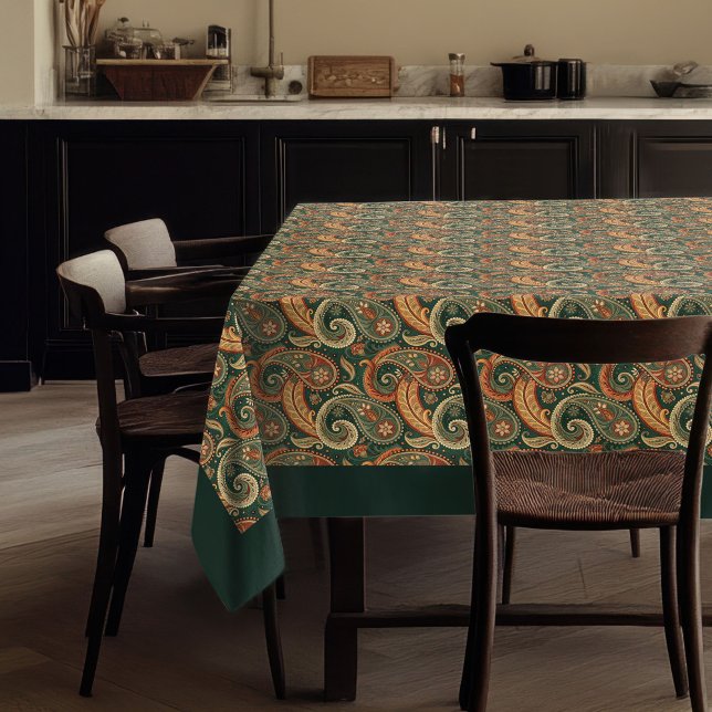 Earthy Paisley Tablecloth - Boho Charm for Dining Tischdecke (Earthy Paisley Tablecloth – Boho Charm for Dining)
