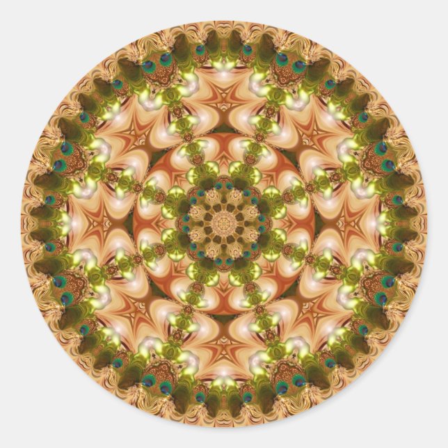 Earthy Pastel Geometric Mandala Sticker (Vorderseite)