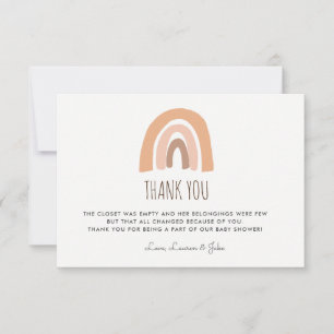 Earthy Pastel Rainbow Baby Showroom - Dankeschön a Dankeskarte