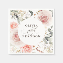 Earthy Pink Blume Elegant Boho Wedding Serviette