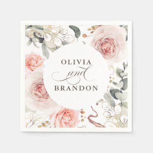 Earthy Pink Blume Elegant Boho Wedding Serviette