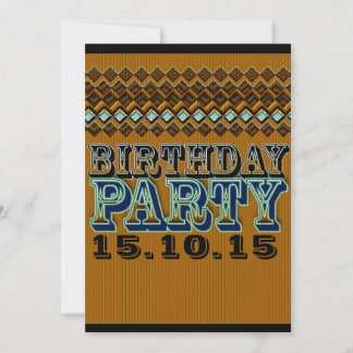 Earthy Pinstripes Vaudeville Geburtstagsparty Einladung