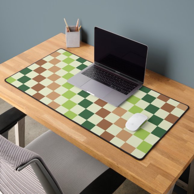 Earthy rainbow diagonal checkerboard pattern schreibtischunterlage (Büro 2)