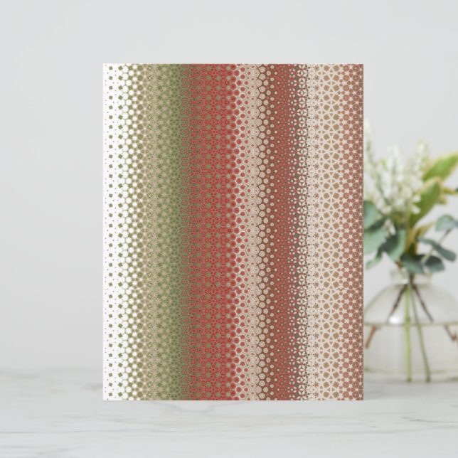 Earthy Red-Green Abstract Scrapbooking Paper (Stehend Vorderseite)