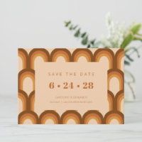 Earthy Retro 70er Geometric Groovy Hochzeit im Her