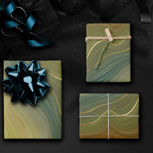 Earthy Retro Strata   Vintages neutrales Tone-Agat Geschenkpapier Set