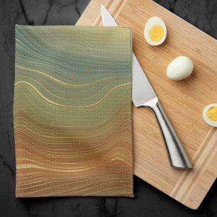 Earthy Retro Strata   Vintages neutrales Tone-Agat Geschirrtuch