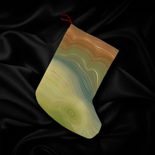 Earthy Retro Strata   Vintages neutrales Tone-Agat Kleiner Weihnachtsstrumpf