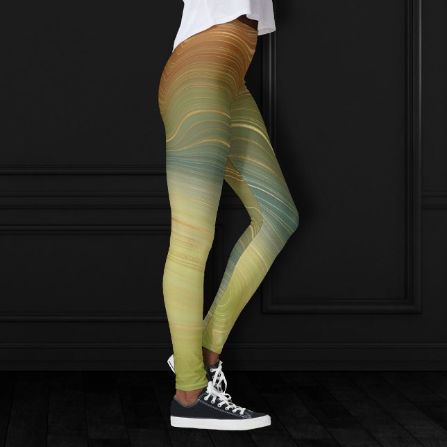 Earthy Retro Strata | Vintages neutrales Tone-Agat Leggings (Von Creator hochgeladen)