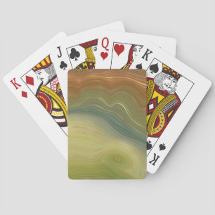 Earthy Retro Strata   Vintages neutrales Tone-Agat Spielkarten