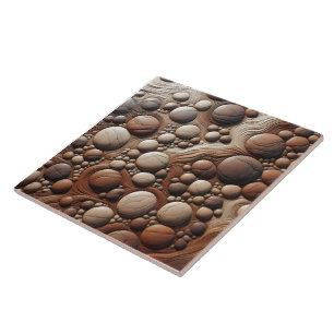 Earthy Rock-Tile Art Arrangement Fliese