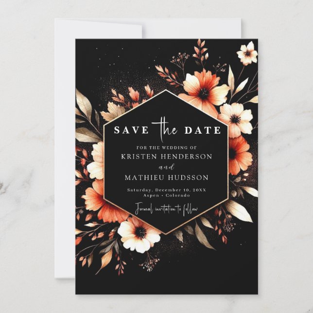Earthy Romantic Terracotta Wedge Save The Date (Vorderseite)