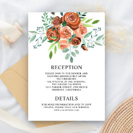 Earthy Rose Terracotta Floral Wedding Details Begleitkarte