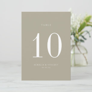 Earthy Sage Green Wedding Tischnummer Card