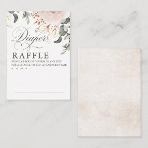 Earthy Shade Blume Diaper Raffle Game Tickets Begleitkarte