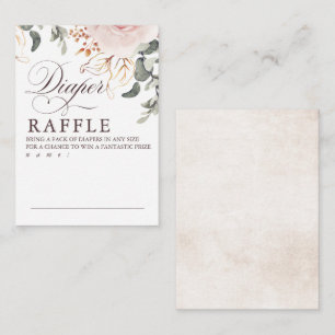 Earthy Shade Blume Diaper Raffle Game Tickets Begleitkarte