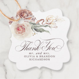 Earthy Shade Blume Elegant Boho Vielen Dank Geschenkanhänger