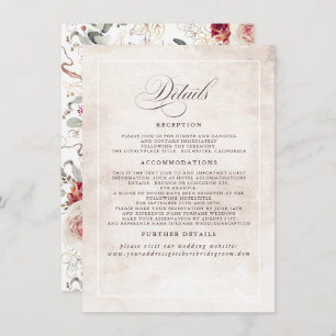Earthy Shade Blume Elegant Boho Wedding Details Begleitkarte