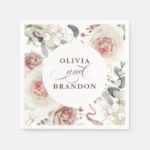 Earthy Shade Blume Elegant Boho Wedding Serviette