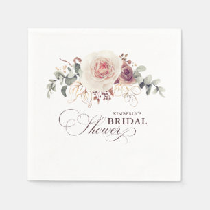 Earthy Shade Blume Elegante Boho Jedes Party Serviette