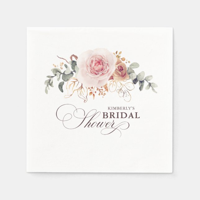 Earthy Shade Blume Elegante Boho Jedes Party Serviette (Vorderseite)