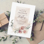 Earthy Shades Blume Boho Elegant Wedding Einladung<br><div class="desc">Diese elegante Hochzeitseinladung mit ihrer natürlichen Farbpalette aus Erdfarben und dem raffinierten botanischen Aquarell-Blume-Design lädt Ihre Freunde und Familie zu einem besonderen Tag ein. Die schicke böhmische Schriftzeichen-Typografie verleiht ihr eine extra süße Touch. Die sanften Pastellfarben dieser Einladung sind eine ruhige Ode an die Natur und den Wechsel der Jahreszeiten....</div>