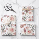 Earthy Shades Floral Botanic Watercolor Muster Geschenkpapier Set<br><div class="desc">Blume in Erdschattierungen</div>