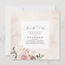Earthy Shades Floral Elegant Save the Date Ankündigung