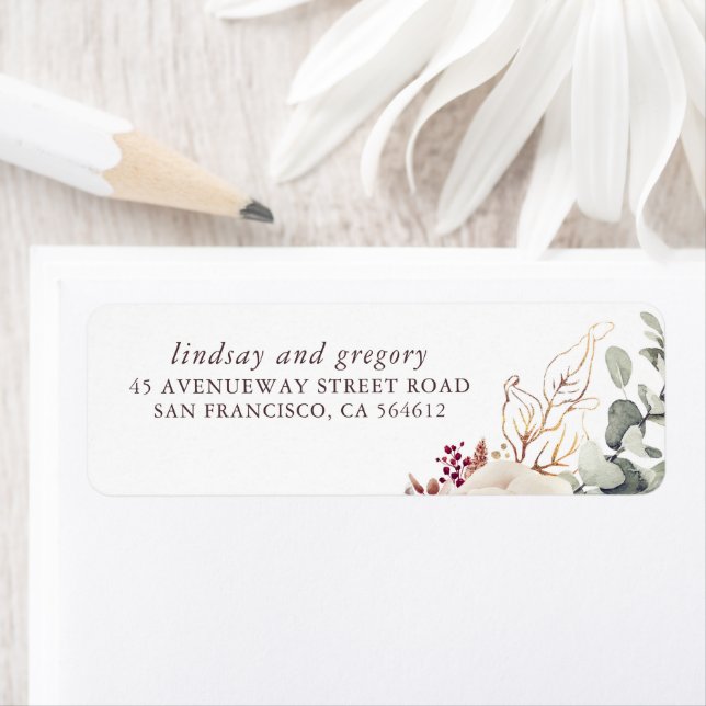 Earthy Shades Floral Elegante Label (Insitu)