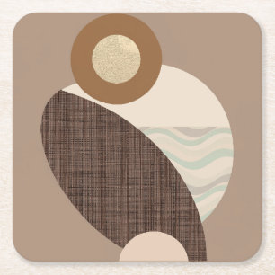 Earthy Shapes Rechteckiger Pappuntersetzer