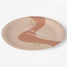 Earthy Soft Terracotta Moderne Abstrakte Hochzeit