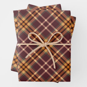 Earthy Tartan Plaid Geschenkpapier Set