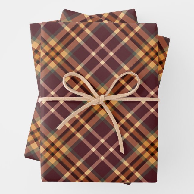 Earthy Tartan Plaid Geschenkpapier Set (Beispiel)