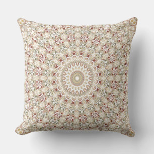 Earthy Taupe and Rust Mandala Pattern Kissen
