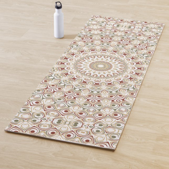 Earthy Taupe and Rust Mandala Pattern Yogamatte (Beispiel)