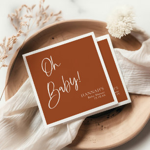 Earthy Terracotta Bohemisch Baby Dusche Serviette