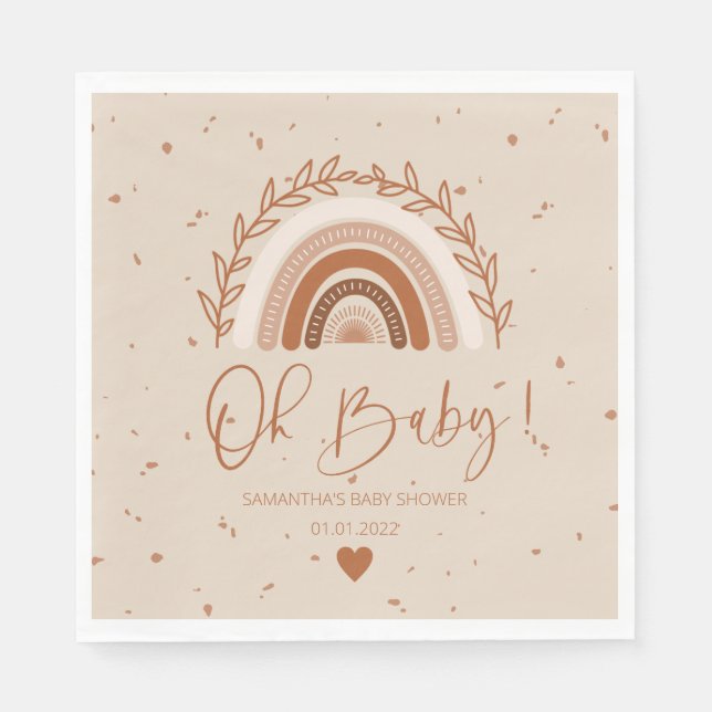 Earthy Terracotta Boho Rainbow Table Napkins Serviette (Vorderseite)